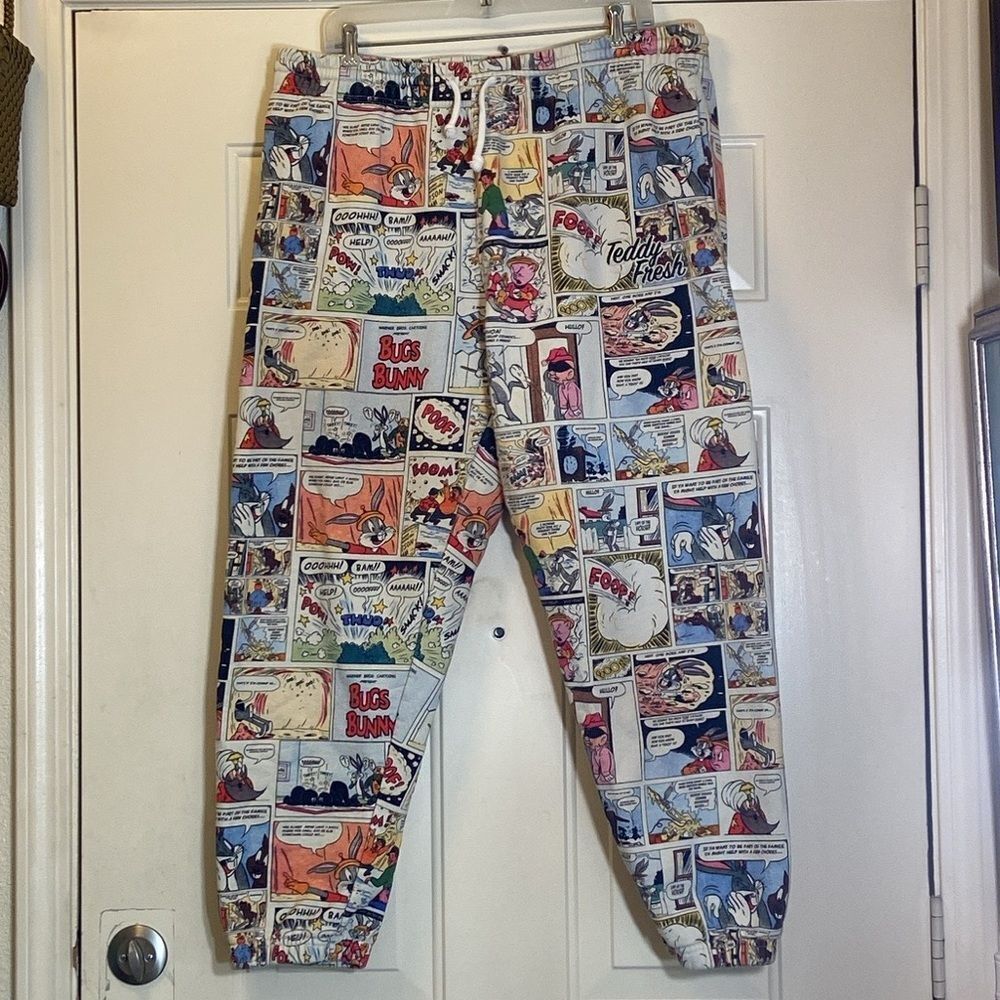 Vintage Y2K Teddy Fresh Looney Tunes Jogger 💯 Cotton Sweatpants Size 2XL